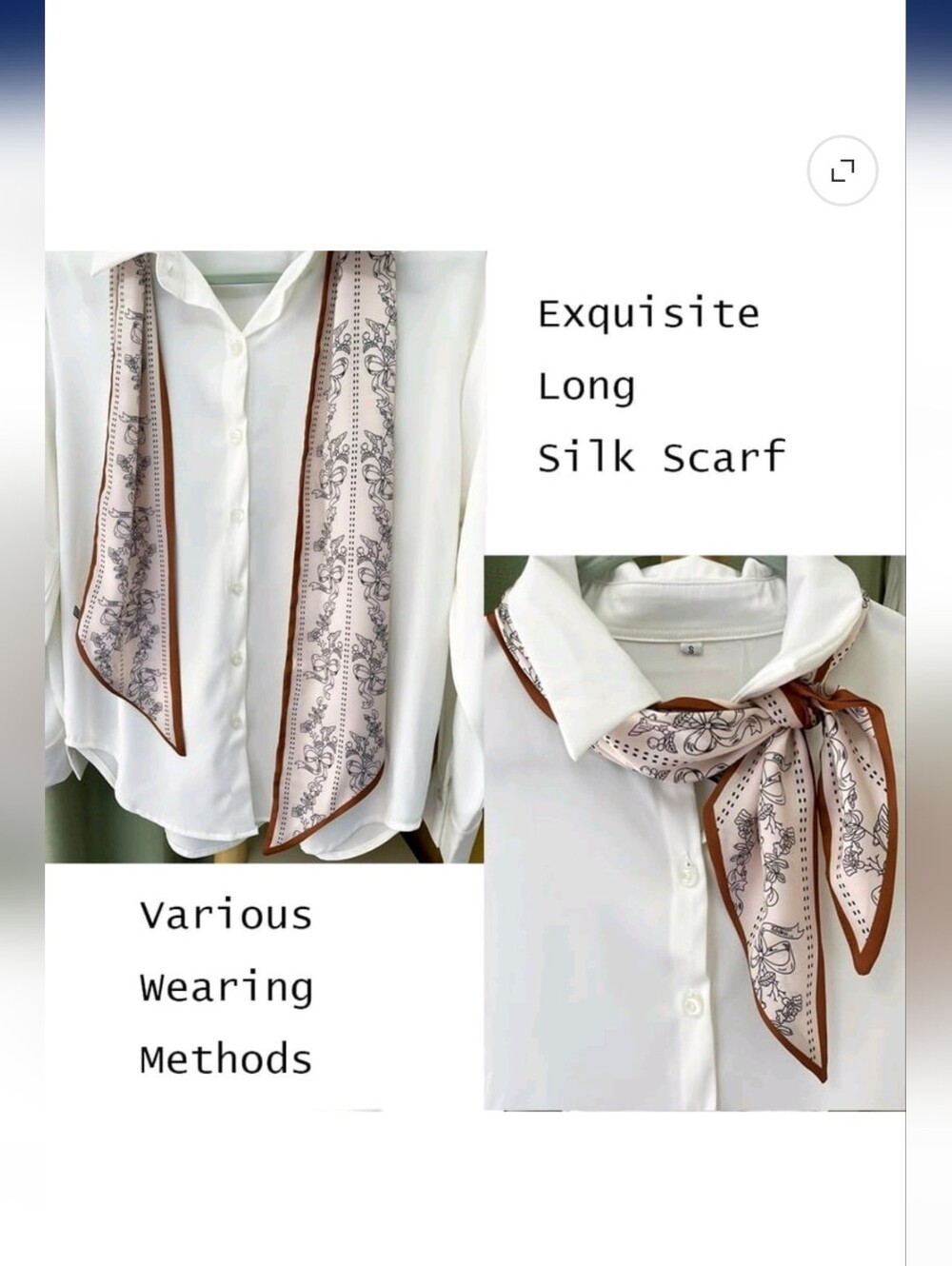 Silk Head Scarf Hair Fashion Women's Headwrap Lightweight Neck Tie (5.9 X 5.9) - Picture 5 of 5